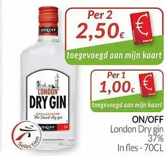 Intermarché On Off London Dry Gin 37% aanbieding