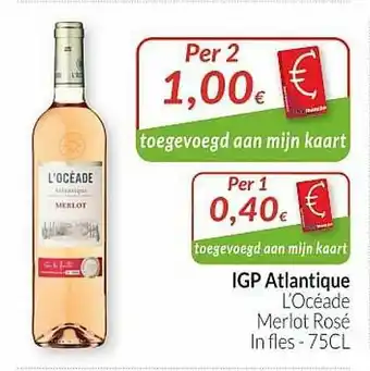 Igp Atlantique L'océade Merlot Rosé