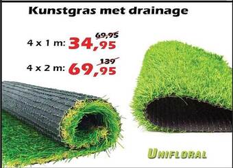 iTEK Kunstgras met drainage aanbieding