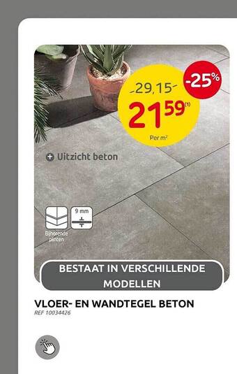 Brico Vloer en wandtegel beton aanbieding