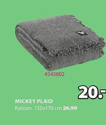 Jysk Mickey plaid aanbieding