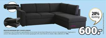 Jysk Bedsted bedbank met chaise longue aanbieding