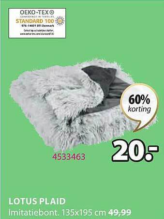 Jysk Lotus plaid aanbieding