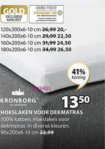 Jysk Hoeslaken voor dekmatras aanbieding