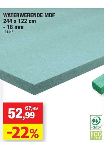 Hubo Waterwerende mdf aanbieding