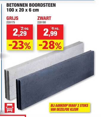 Hubo Betonnen boordsteen aanbieding