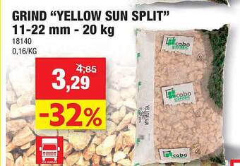 Hubo Grind yellow sun split aanbieding