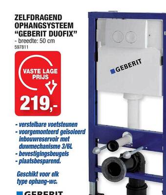 Hubo Zelfdragend ophangsysteem geberit duofix aanbieding