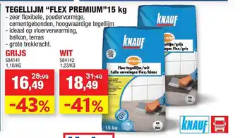 Hubo Tegellijm flex premium 15kg aanbieding