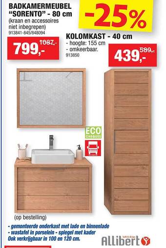 Hubo Badkamermeubel sorento 80 cm aanbieding