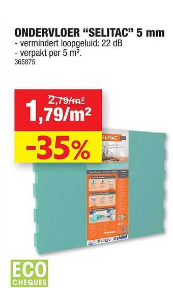 Hubo Ondervloer selitac 5mm aanbieding