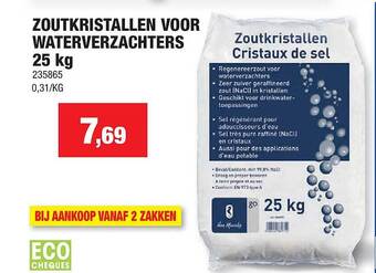 Hubo Zoutkristallen voor waterverzachters 25 kg aanbieding