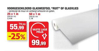 Hubo Voorgeschilderd glasweefsel ruit of glasvlies aanbieding