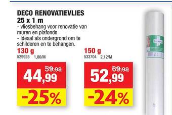 Hubo Deco renovatievlies aanbieding