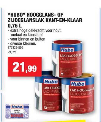 Hubo Hubo hoogglans of zijdeglanslak kantenklaar aanbieding