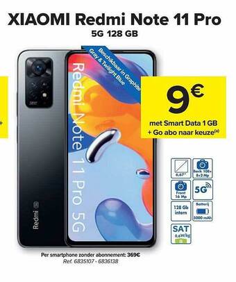 Carrefour Xiaomi redmi note 11 pro 5g 128 gb aanbieding