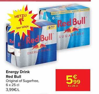 Carrefour Energy drink red bull aanbieding