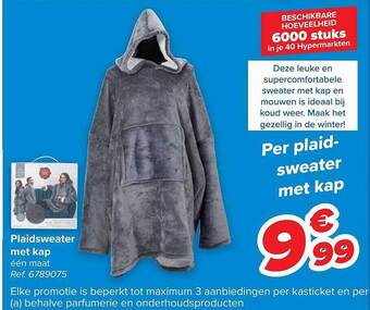Plaidsweater met kap