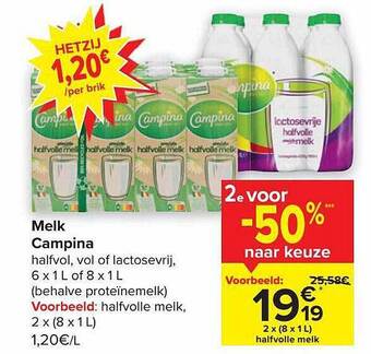 Carrefour Melk campina aanbieding