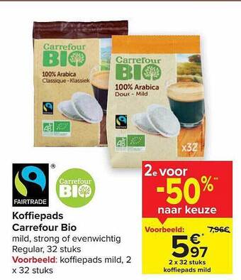 Carrefour Koffiepads aanbieding