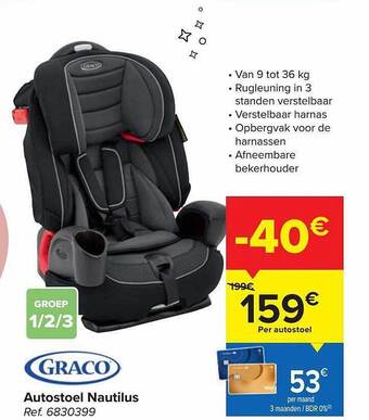 Carrefour Autostoel nautilus aanbieding