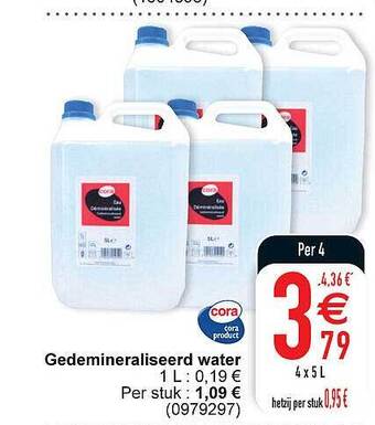 Cora Gedemineraliseerd water aanbieding