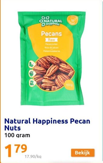 Action Natural Happiness Pecan Nuts 100 gram aanbieding