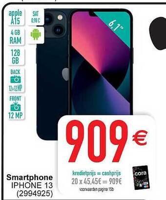 Cora Smartphone iphone 13 aanbieding