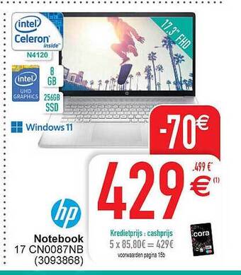 Cora Hp notebook aanbieding