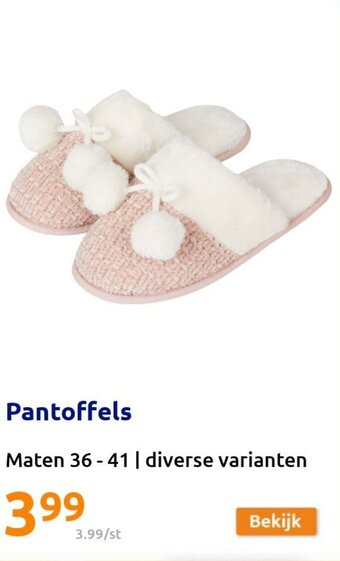 Action Pantoffels Maten 36- 41 aanbieding