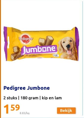 Action Pedigree Jumbone 2 stuks 180 gram aanbieding