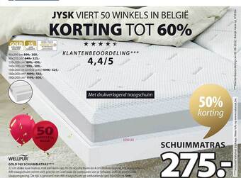 Jysk Gold f85 schuimmatras aanbieding