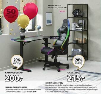 Jysk Haldum gaming bureau, ranum gamestoel aanbieding