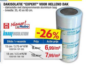 Hubo Dakisolatie expert voor hellend dak aanbieding