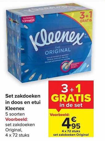 Set zakdoeken in doos en etui kleenex