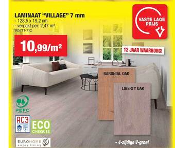 Hubo Laminaat village 7mm aanbieding