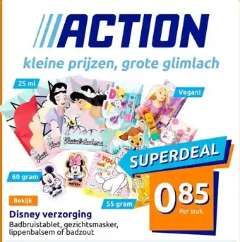 Action Disney Verzorging Badbruistablet, Gezichtsmasker, Lippenbalsem of badzout aanbieding