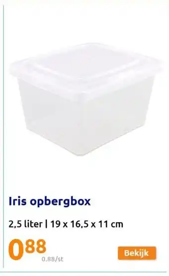 Action Iris Opbergbox 2,5 Liter 19x 16,5 x 11 cm aanbieding
