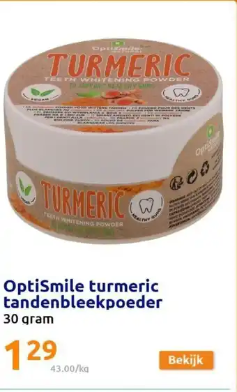 Action OptiSmile Turmeric Tandenbleekpoeder 30 gram aanbieding