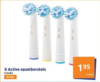 Action X Active Opzetborstels 4 stuks aanbieding