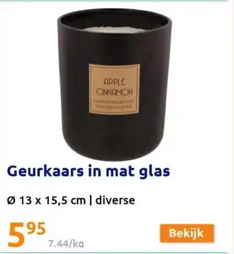 Geurkaars in mat glas 13 x 15,5 cm