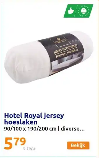 Action Hotel Royal Jersey Hoeslaken 90/100 x 190/ 200 cm aanbieding