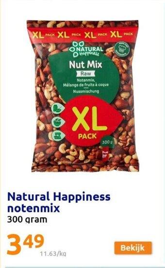 Action Natural Happiness Notenmix 300 gram aanbieding