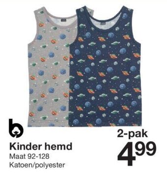 Zeeman Kinder hemd Maat 92-128 2-pak aanbieding
