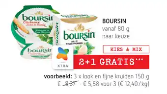 Spar Boursin 3x llok en fijne kruiden 150g aanbieding