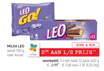 Spar Milka Leo 2x 12 pack 400g aanbieding