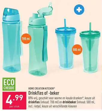 ALDI Home Creation Kitchen Drinkfles of -beker aanbieding