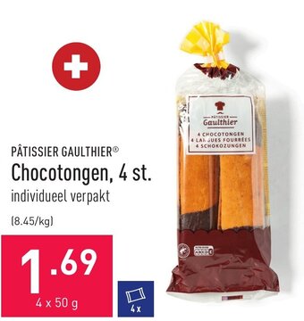 ALDI Patissier Gaulthier Chocotongen, 4 st. aanbieding