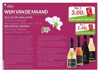 Intermarché Bulles De Wallonie Domaine Du Bosquet Blanc De Blanc Of Brut Rosé aanbieding