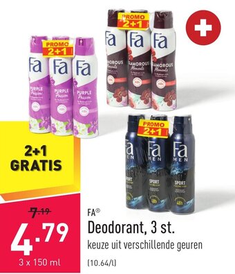 ALDI FA Deodorant, 3 st. aanbieding